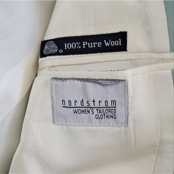 Burberry Vintage Mint Wool Double Breasted Blazer Jacket Small - Picture 16 of 16